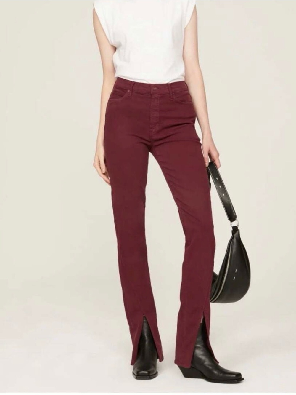 MOTHER The Rascal Sliced Up
Jeans in Burgundy